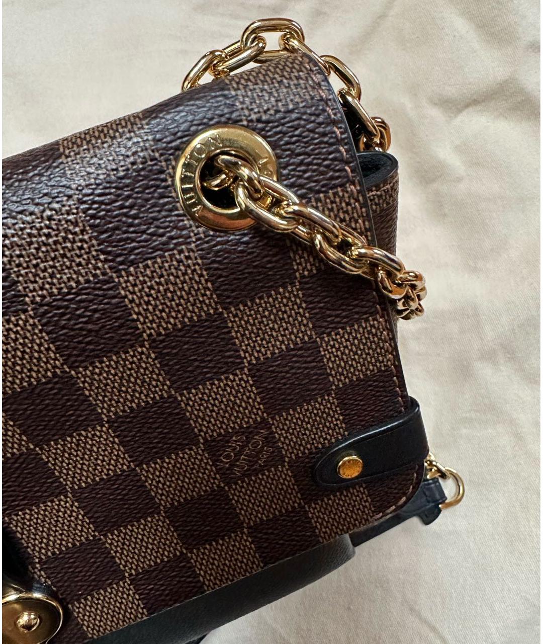LOUIS VUITTON Коричневая кожаная сумка через плечо, фото 7