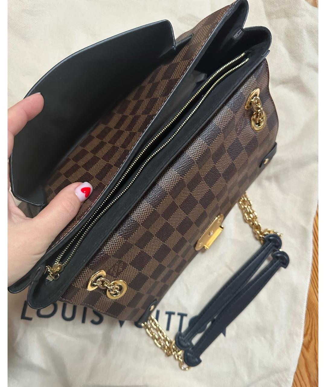 LOUIS VUITTON Коричневая кожаная сумка через плечо, фото 5