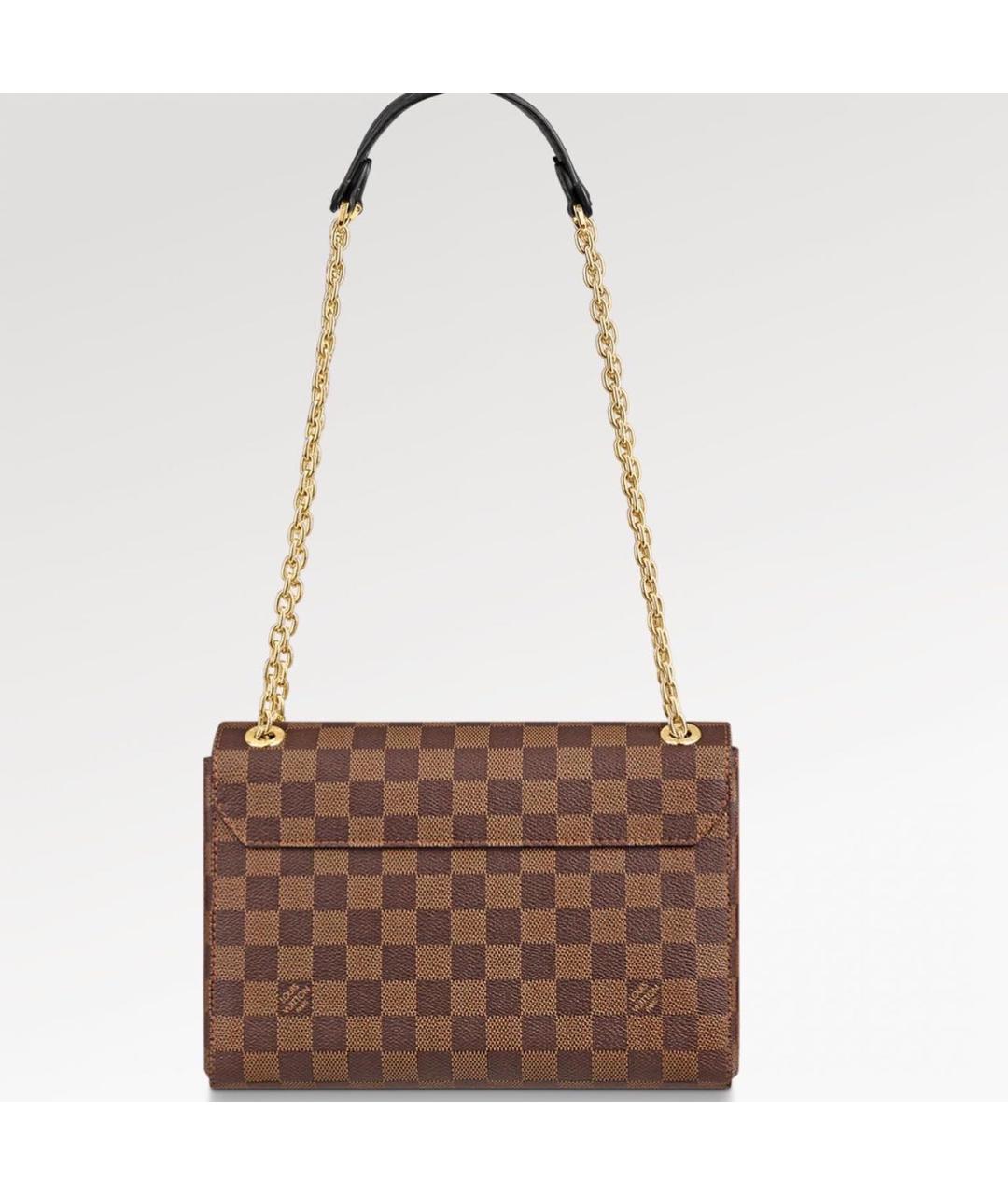 LOUIS VUITTON Коричневая кожаная сумка через плечо, фото 3