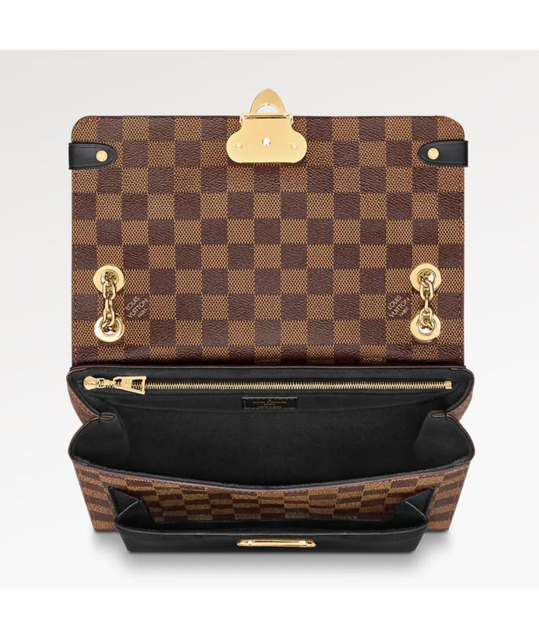 LOUIS VUITTON Коричневая кожаная сумка через плечо, фото 4