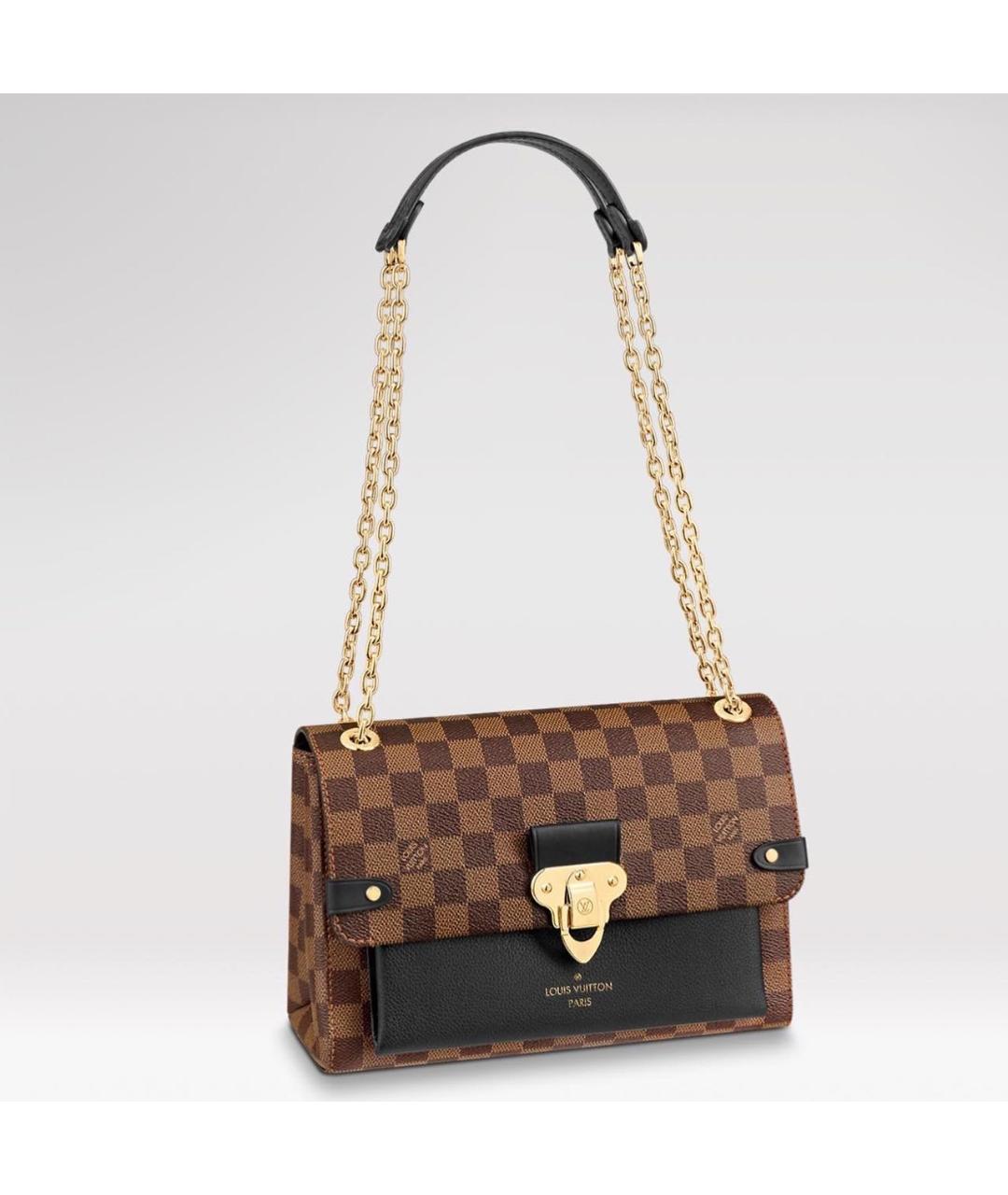 LOUIS VUITTON Коричневая кожаная сумка через плечо, фото 8