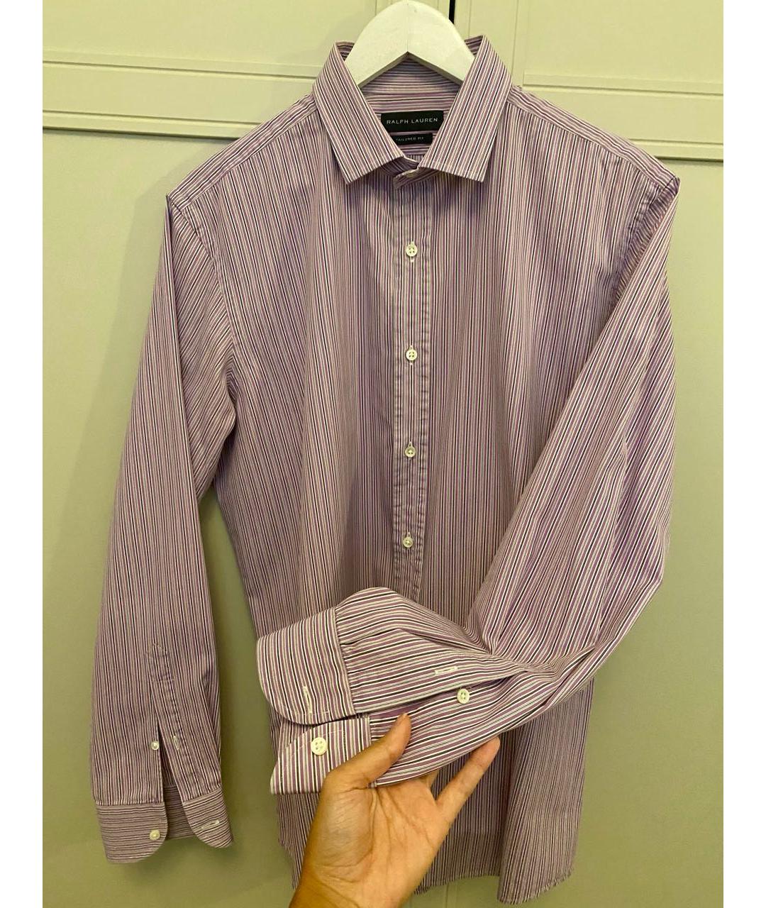 RALPH LAUREN Фиолетовая хлопковая классическая рубашка, фото 4
