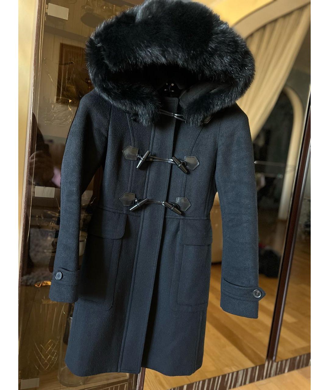 BURBERRY Черное шерстяное пальто, фото 7