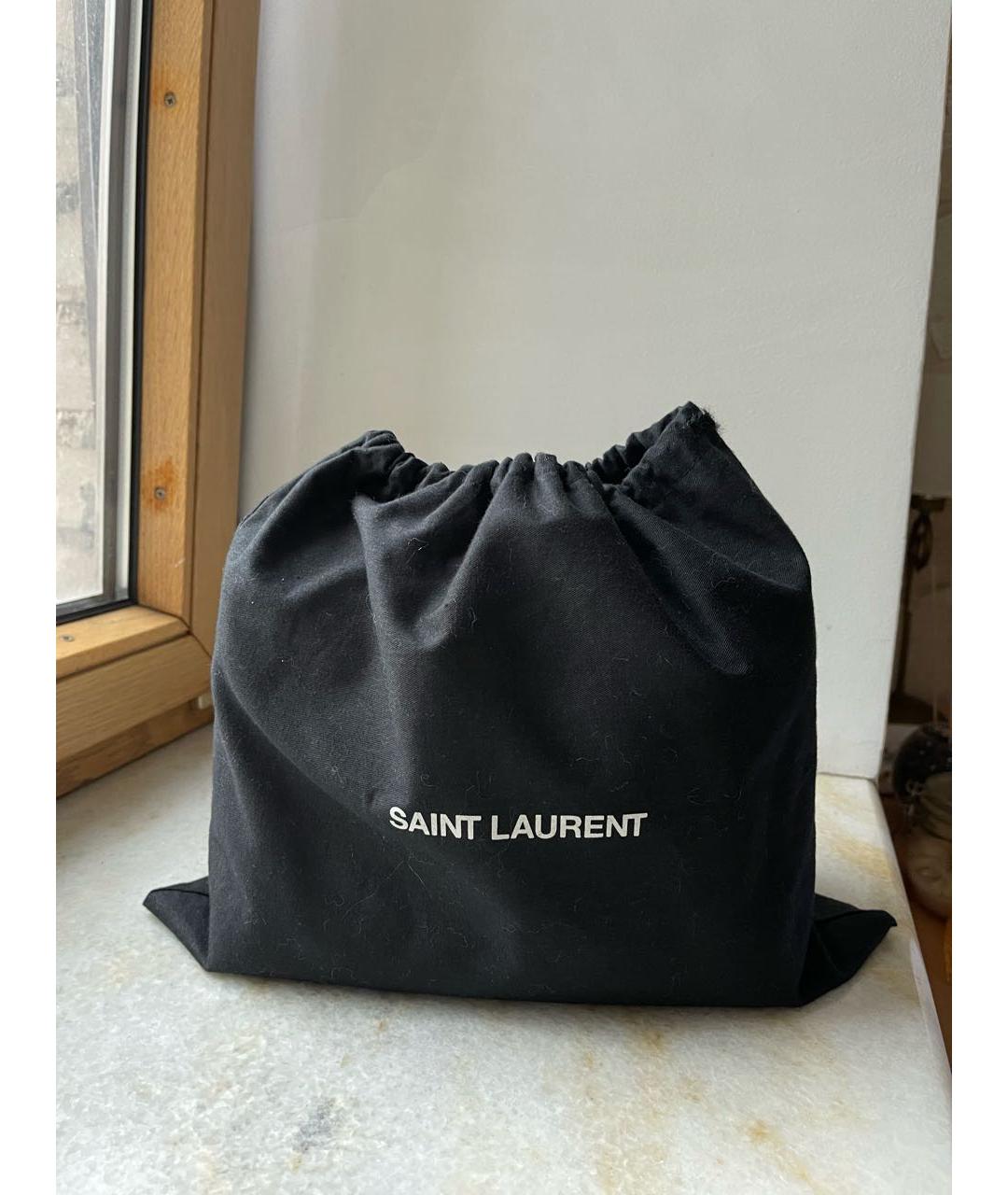 SAINT LAURENT Бирюзовая бархатная сумка через плечо, фото 8