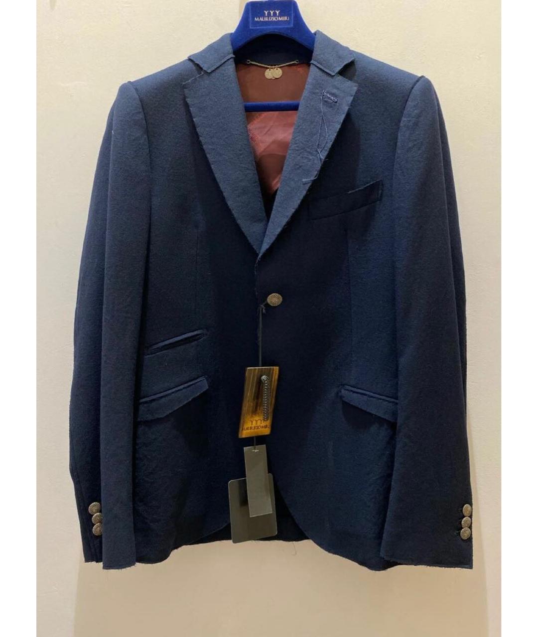 MAURIZIO MIRI Темно-синий шерстяной пиджак, фото 6