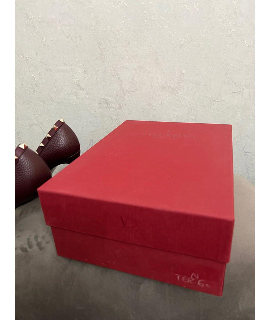 VALENTINO Бордовые кожаные туфли, фото 7