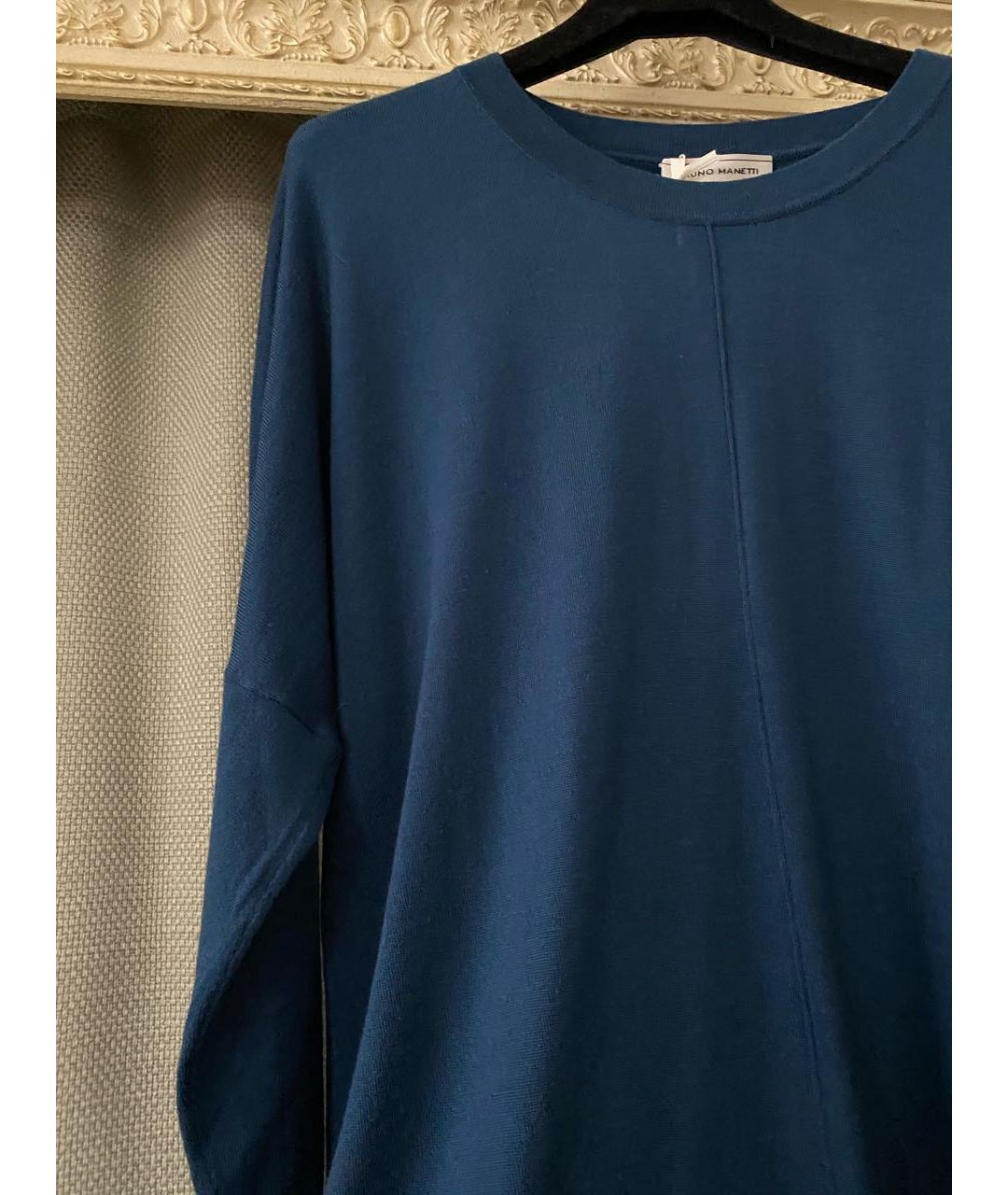 BRUNO PREMI Синий шерстяной джемпер / свитер, фото 7