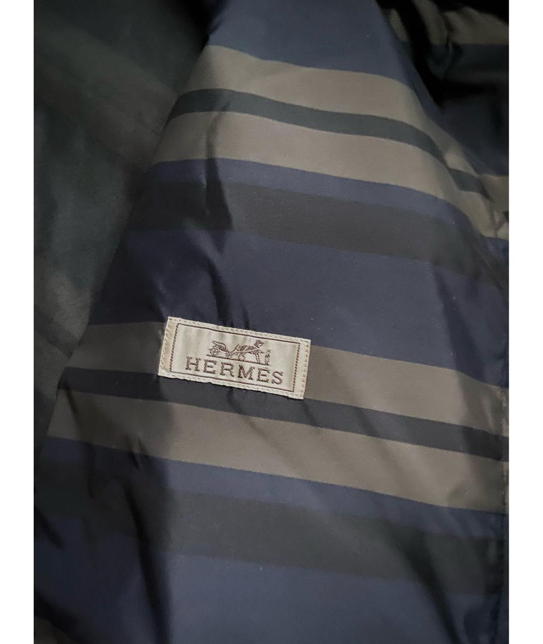 HERMES PRE-OWNED Темно-синяя полиэстеровая куртка, фото 5
