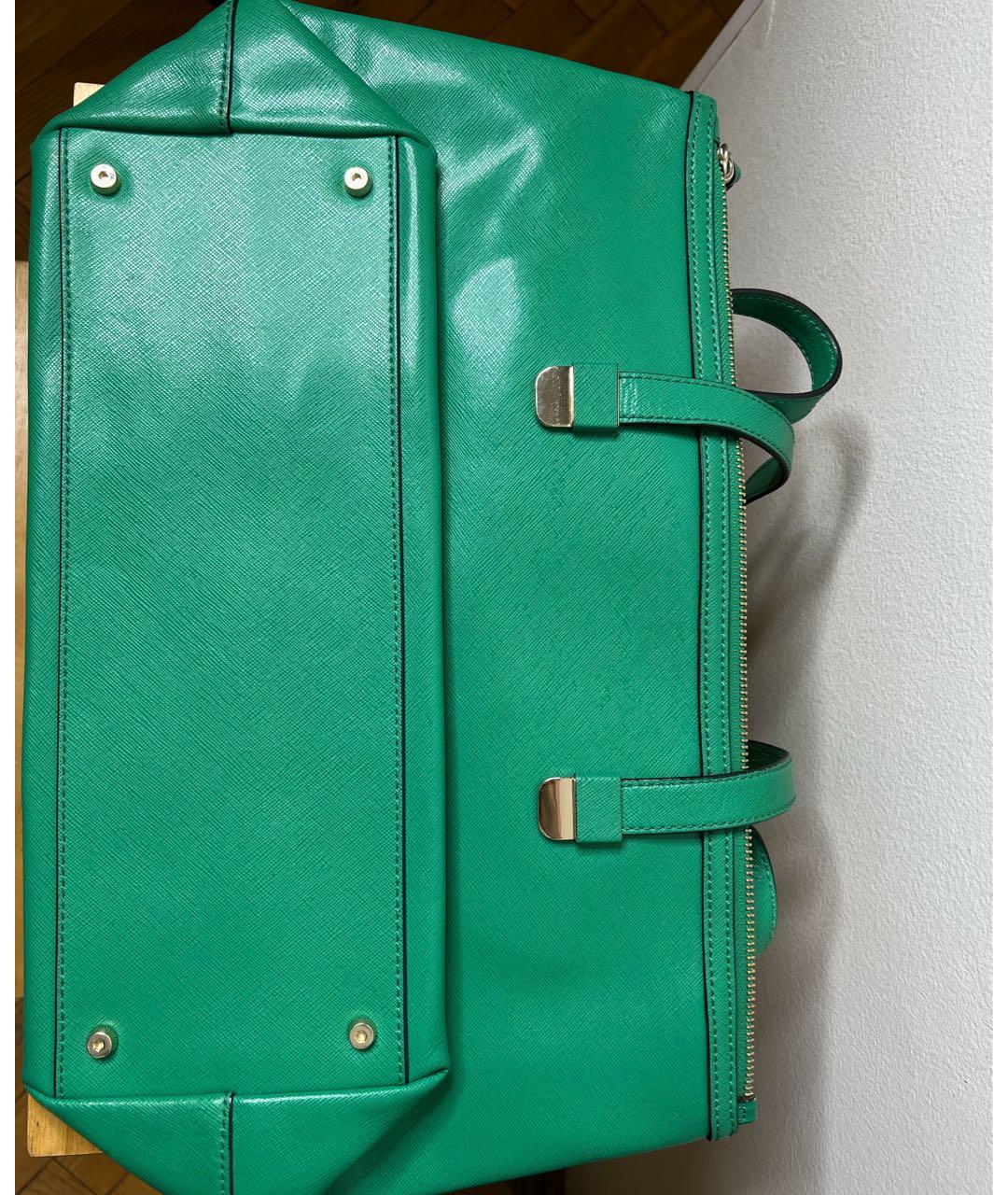COCCINELLE Зеленая кожаная сумка тоут, фото 5