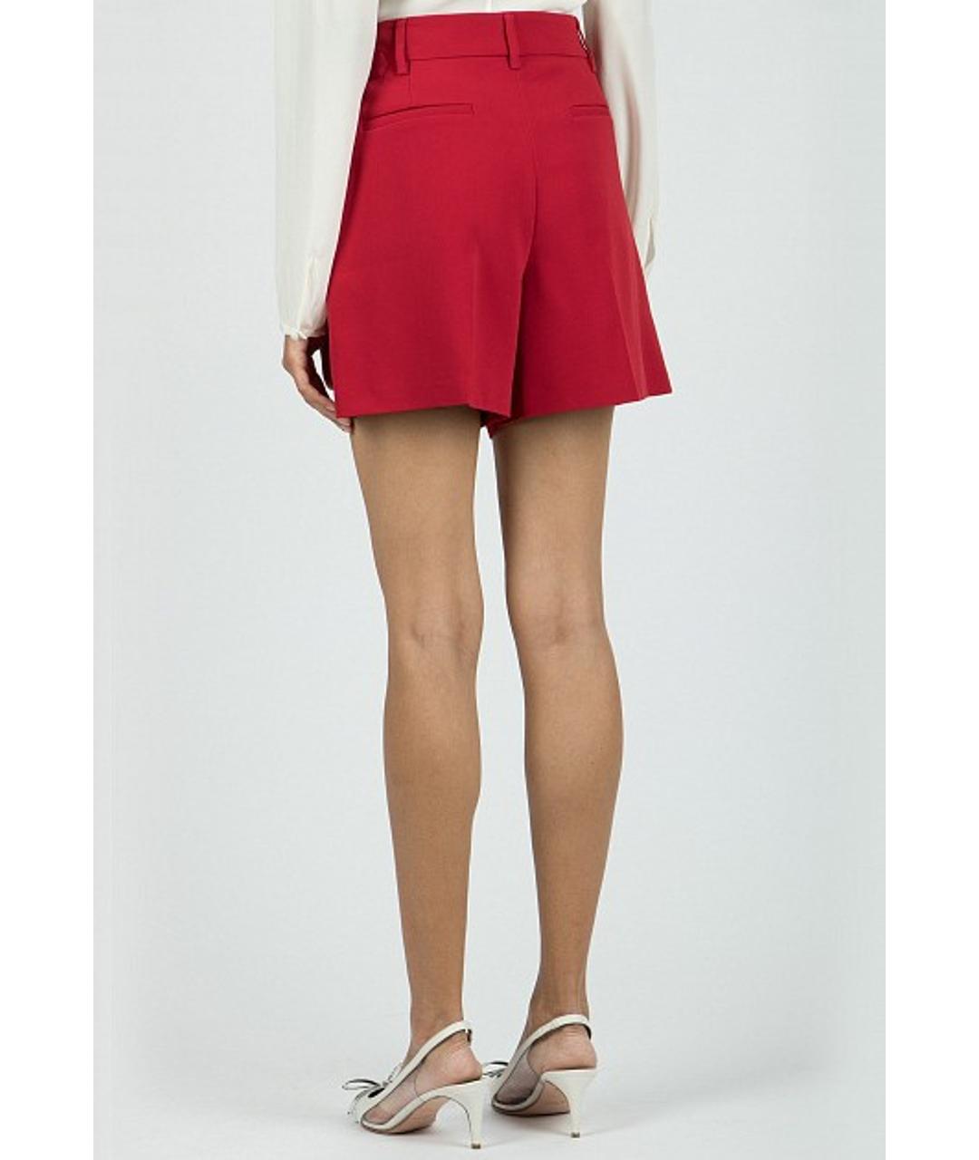 RED VALENTINO Красные ацетатные шорты, фото 3