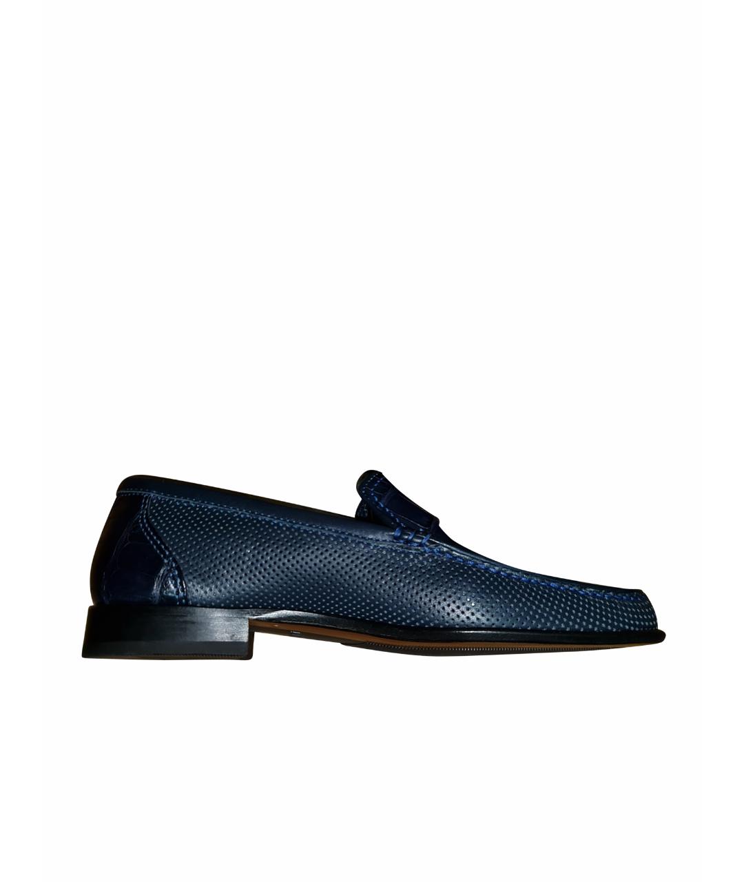 ARTIOLI Темно-синие кожаные туфли, фото 1