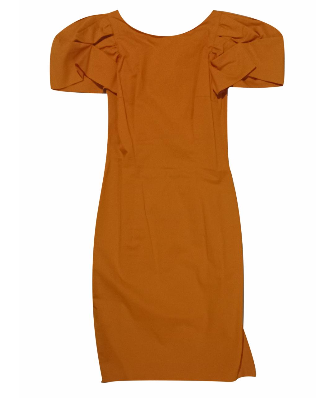 DSQUARED2 Оранжевое хлопковое коктейльное платье, фото 1