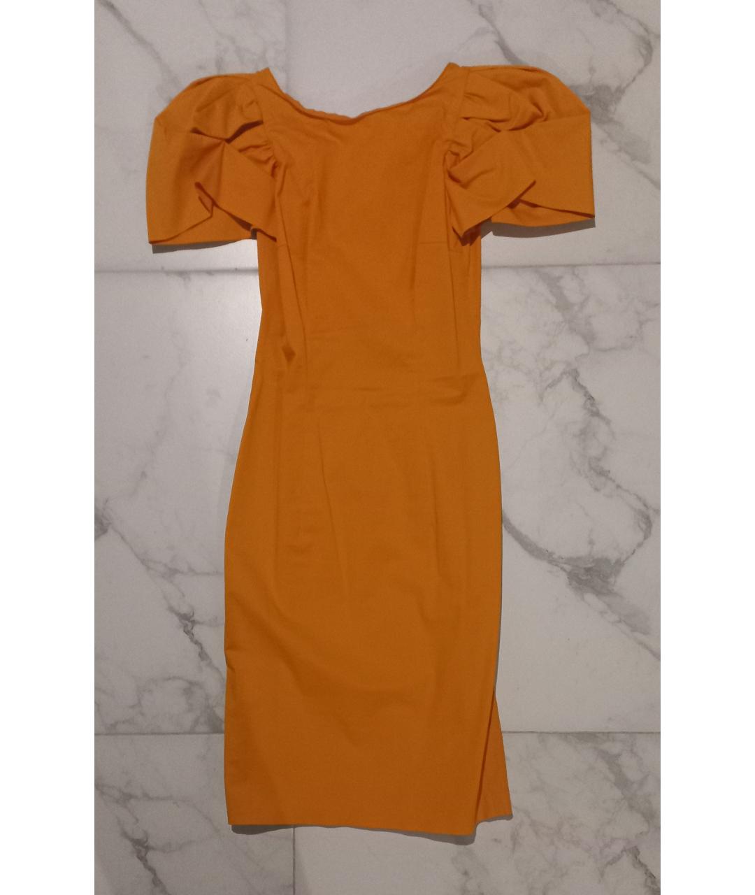 DSQUARED2 Оранжевое хлопковое коктейльное платье, фото 6