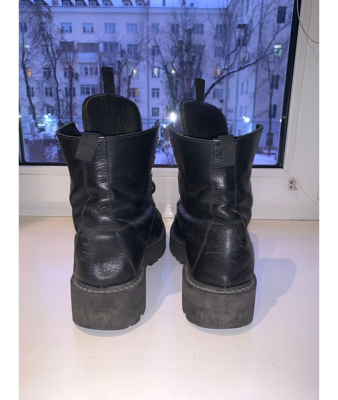 OFF-WHITE Черные кожаные ботинки, фото 5