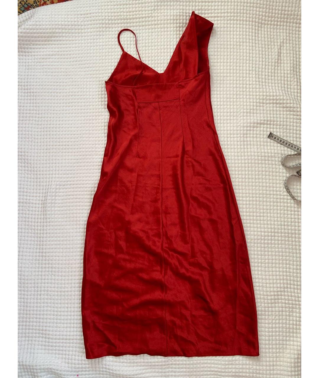 T BY ALEXANDER WANG Красное ацетатное коктейльное платье, фото 4