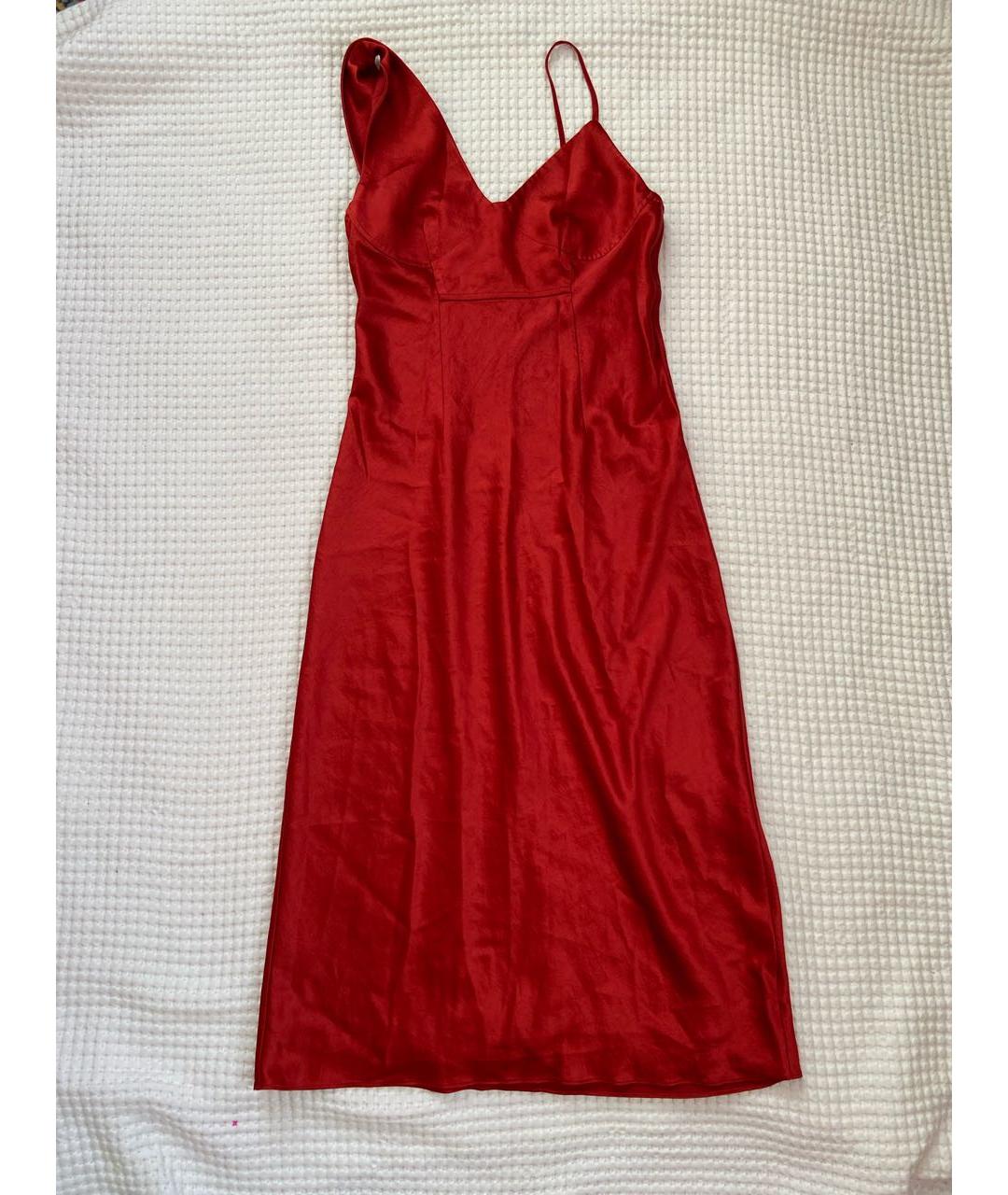 T BY ALEXANDER WANG Красное ацетатное коктейльное платье, фото 2