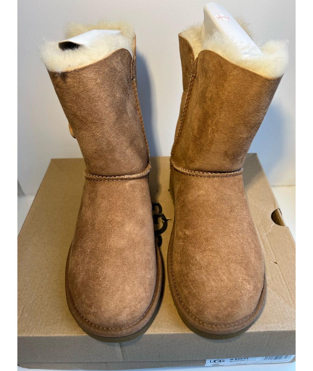 UGG AUSTRALIA Коричневые замшевые сапоги, фото 4