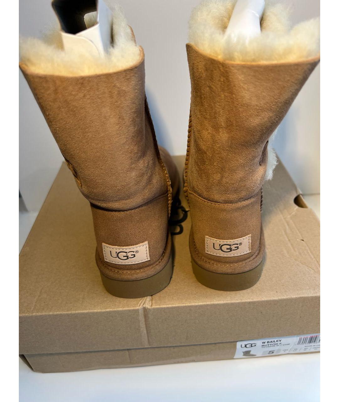 UGG AUSTRALIA Коричневые замшевые сапоги, фото 7