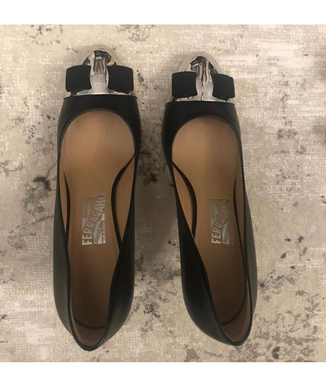 FERRAGAMO Черные кожаные туфли, фото 3
