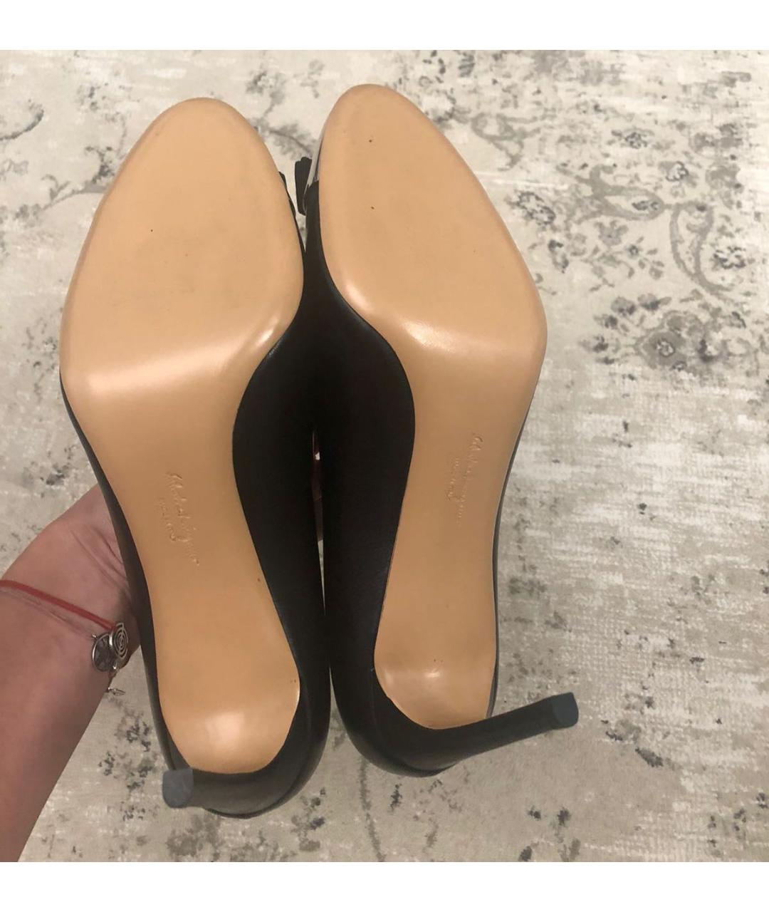 FERRAGAMO Черные кожаные туфли, фото 4