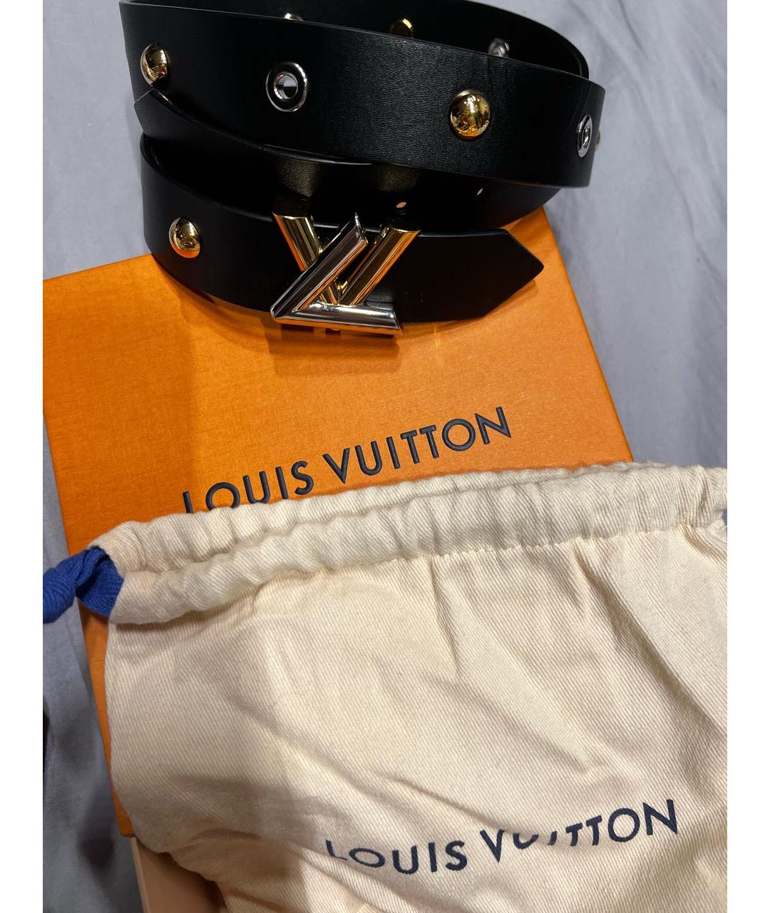 LOUIS VUITTON Черный кожаный ремень, фото 5