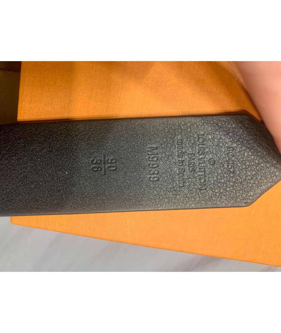 LOUIS VUITTON Черный кожаный ремень, фото 3