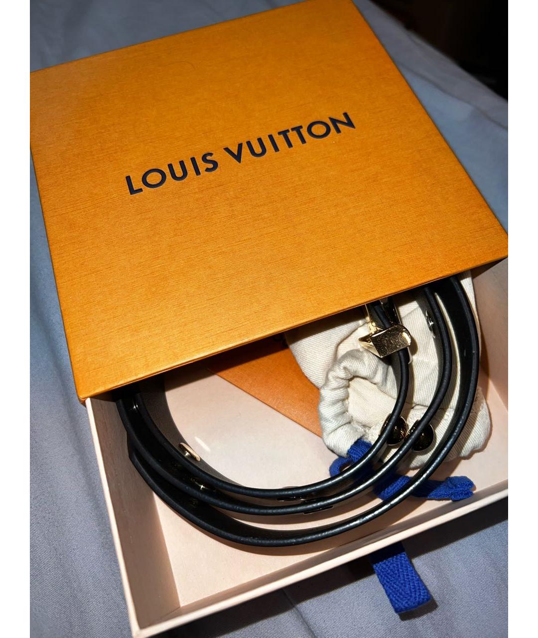LOUIS VUITTON Черный кожаный ремень, фото 4