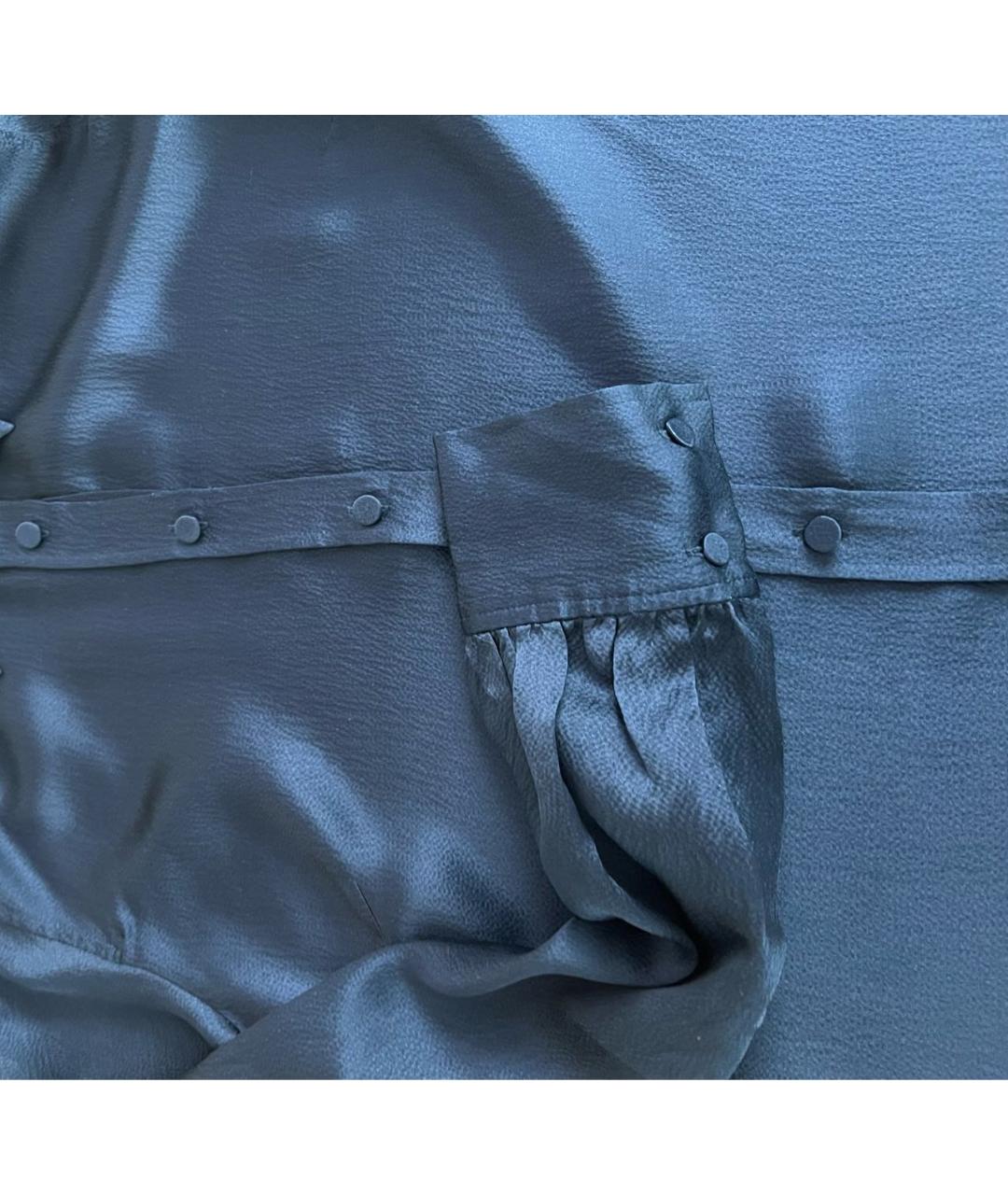 FRAME Темно-синяя шелковая рубашка, фото 4