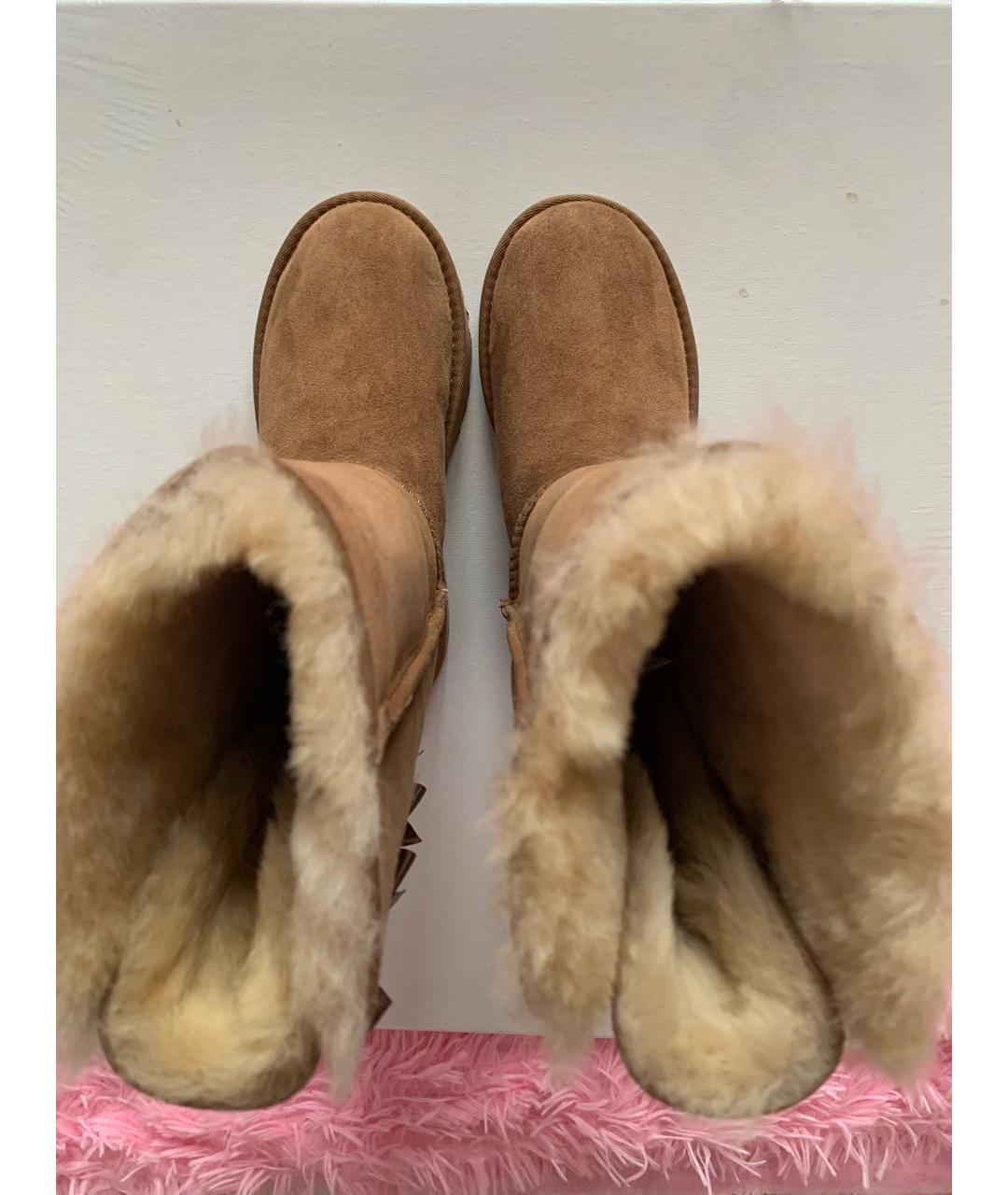 UGG AUSTRALIA Коричневые замшевые сапоги, фото 3