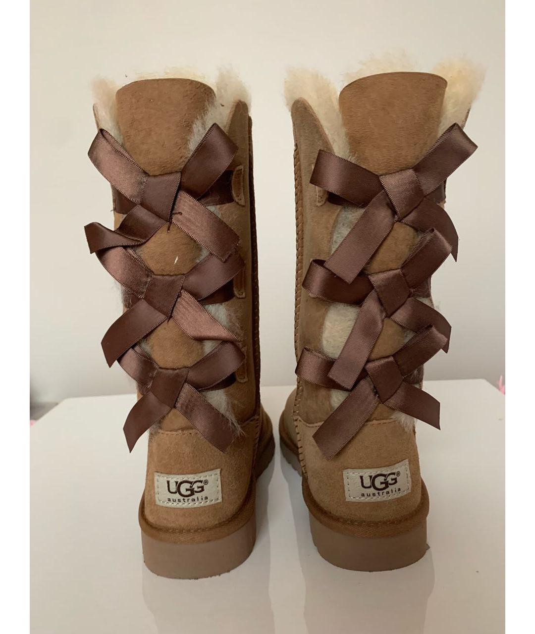 UGG AUSTRALIA Коричневые замшевые сапоги, фото 4