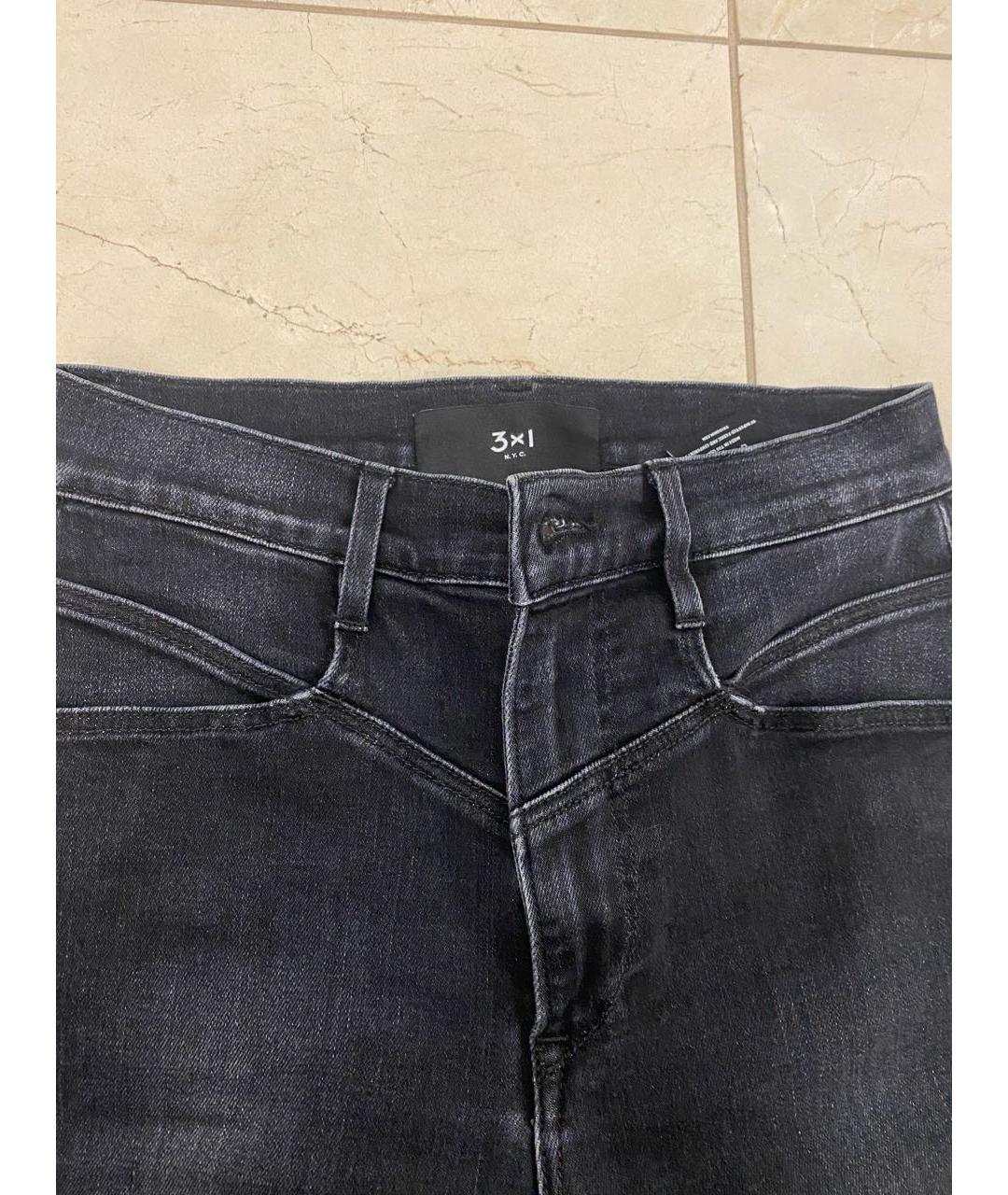 3X1 Антрацитовые хлопковые джинсы слим, фото 3