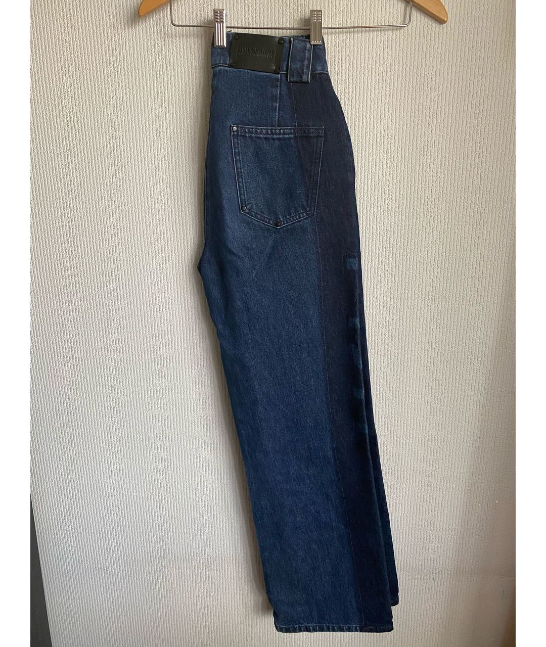 TRUSSARDI Темно-синие хлопковые прямые джинсы, фото 7