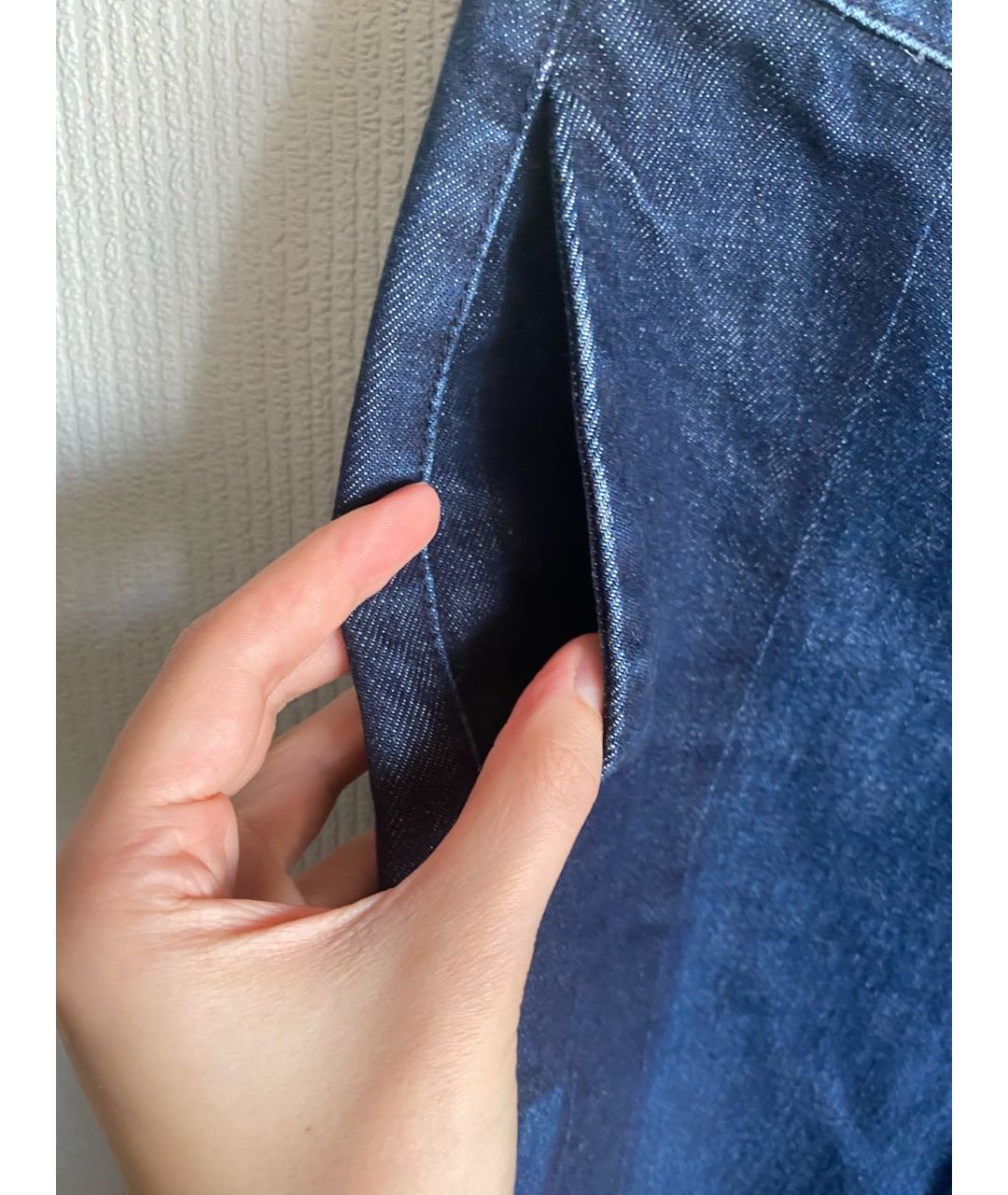 TRUSSARDI Темно-синие хлопковые прямые джинсы, фото 4