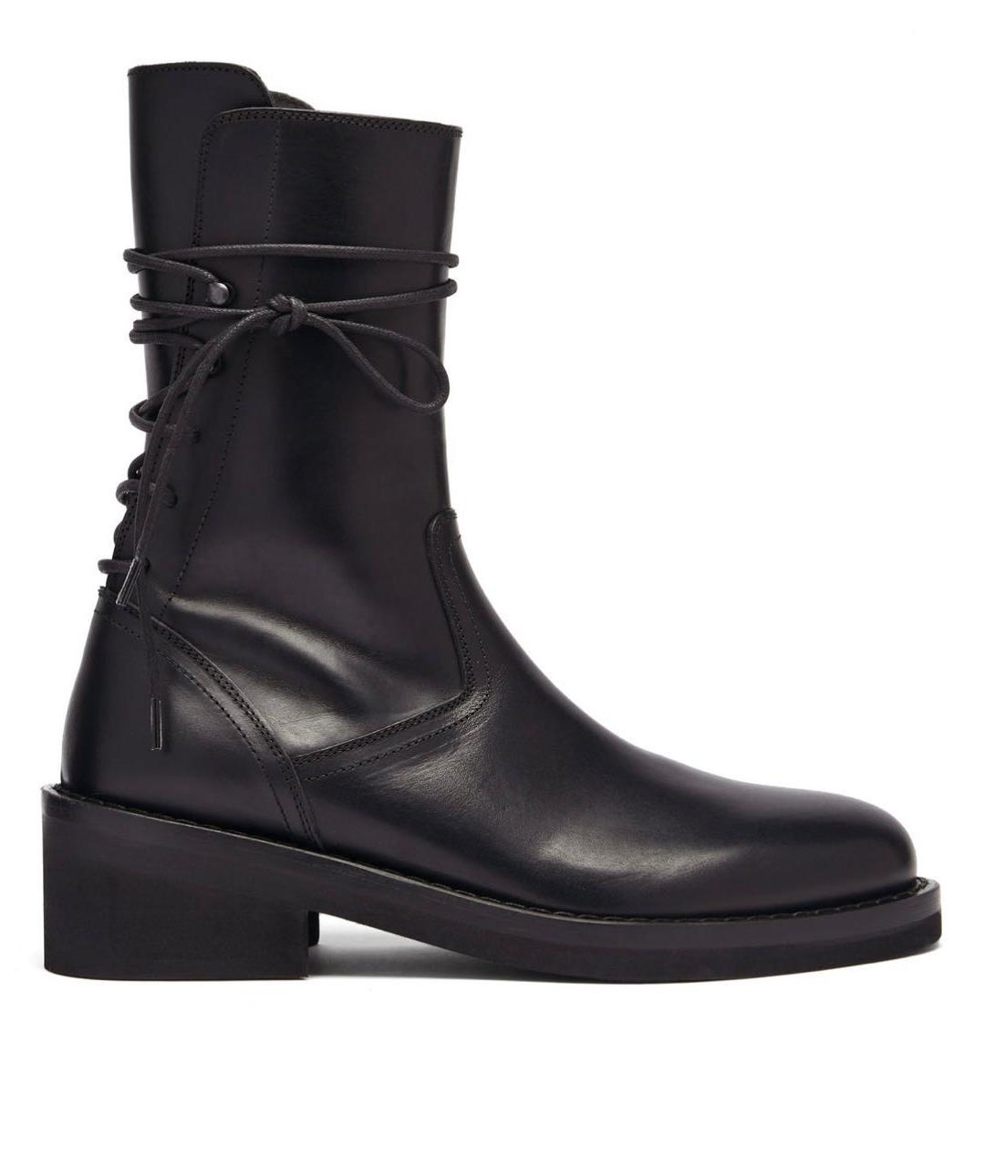 ANN DEMEULEMEESTER Черные кожаные ботинки, фото 1