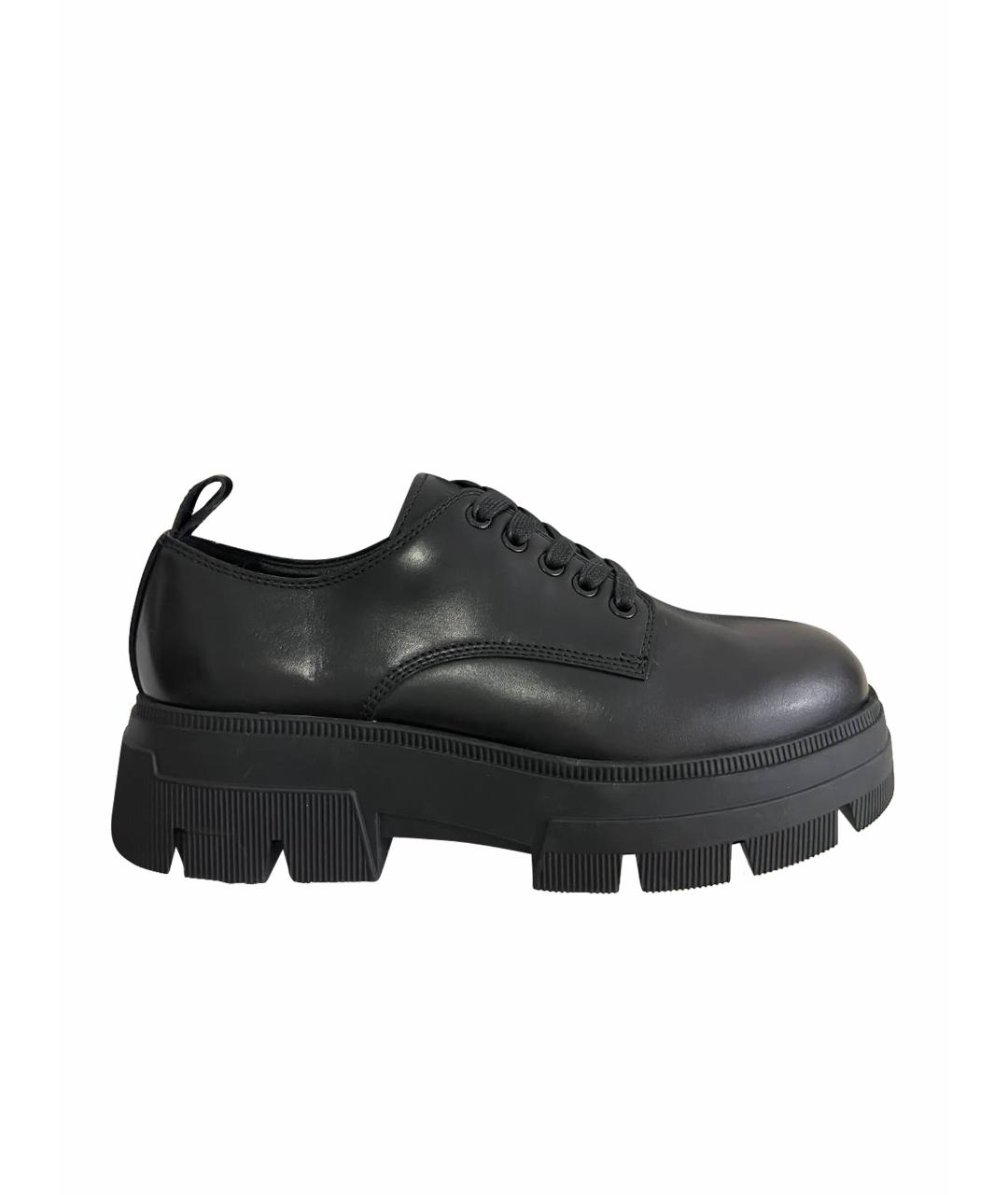 CALVIN KLEIN Черные кожаные низкие ботинки, фото 1