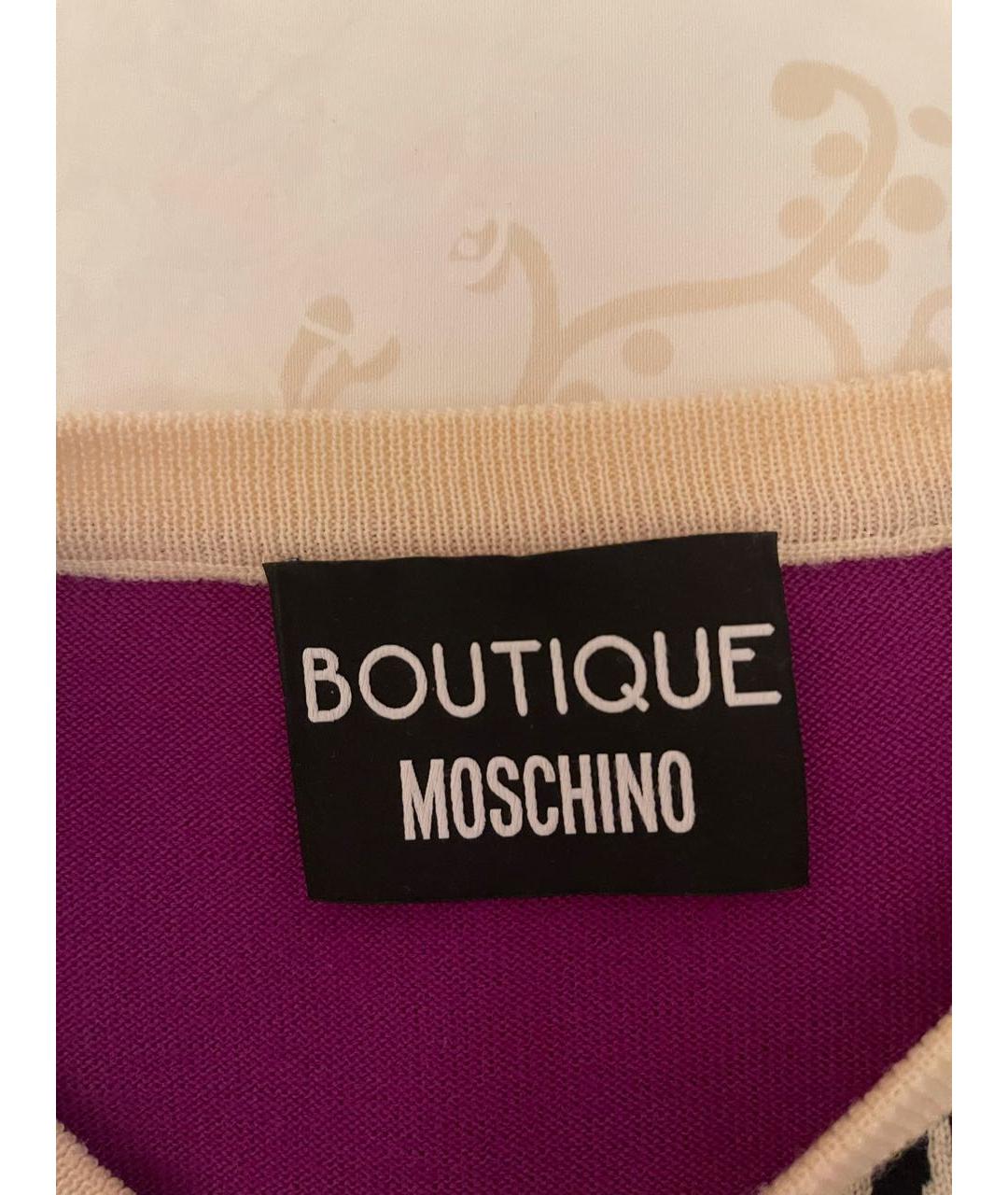 MOSCHINO Фиолетовый шерстяной джемпер / свитер, фото 3