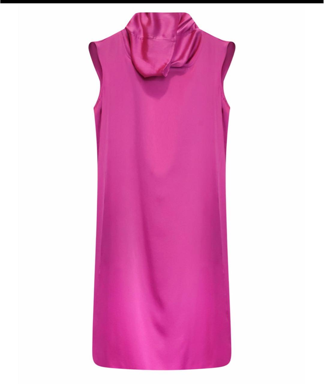 SAINT LAURENT Розовое шелковое коктейльное платье, фото 6