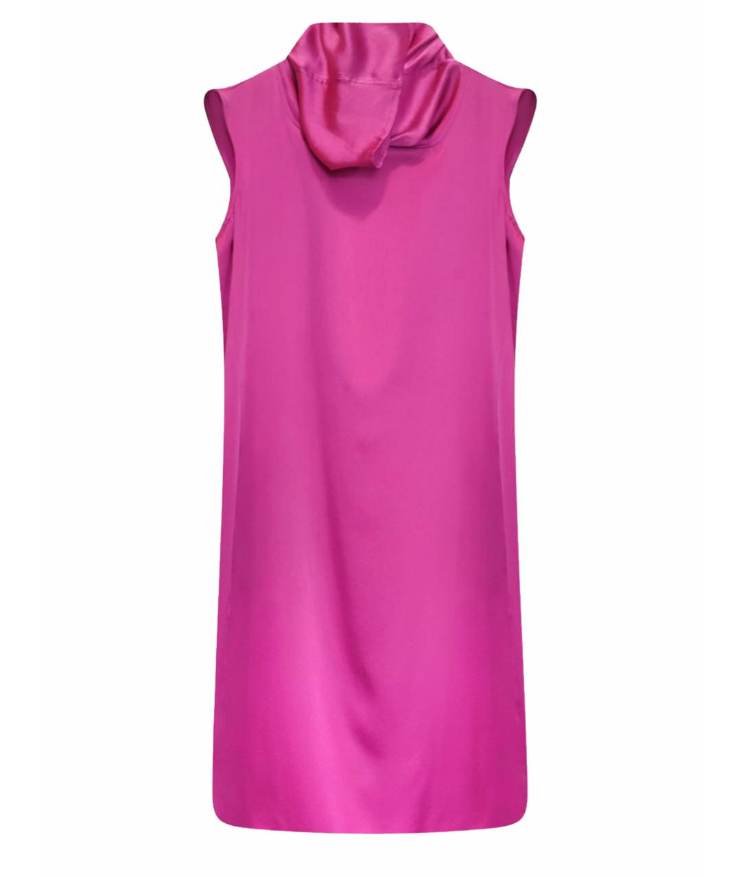 SAINT LAURENT Розовое шелковое коктейльное платье, фото 1