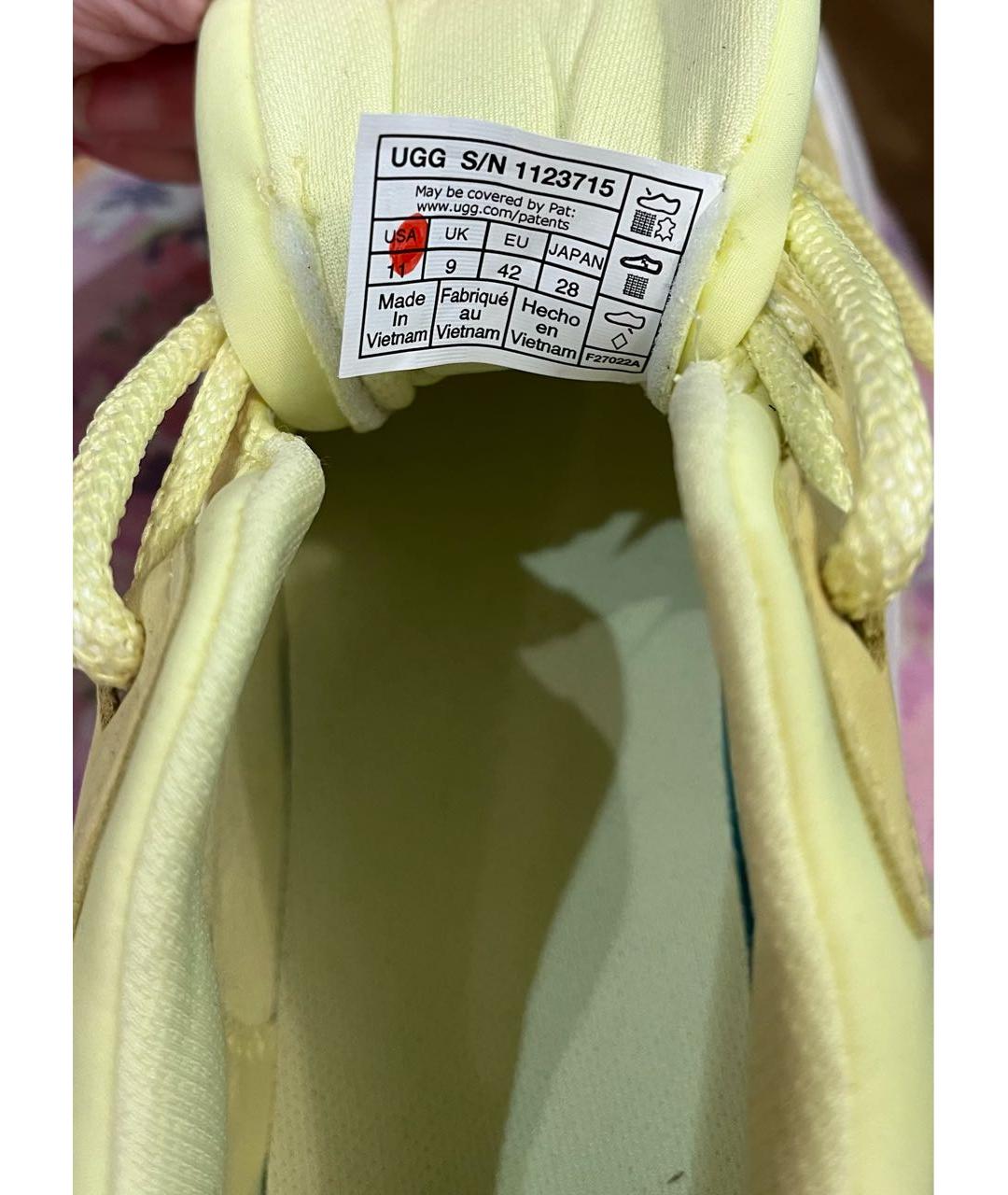 UGG AUSTRALIA Желтые нубуковые низкие кроссовки / кеды, фото 7