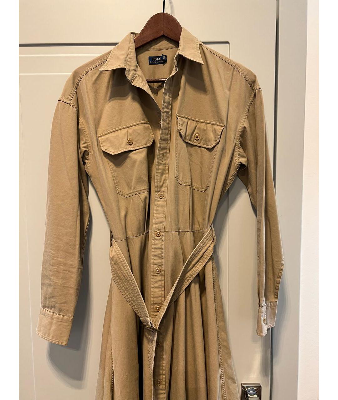 POLO RALPH LAUREN Коричневое деним коктейльное платье, фото 3
