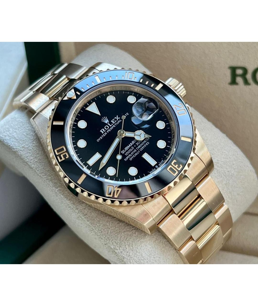 ROLEX Бежевые часы из розового золота, фото 9