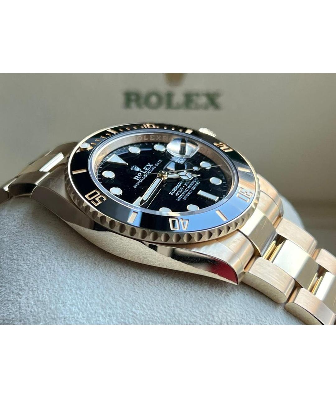 ROLEX Бежевые часы из розового золота, фото 8