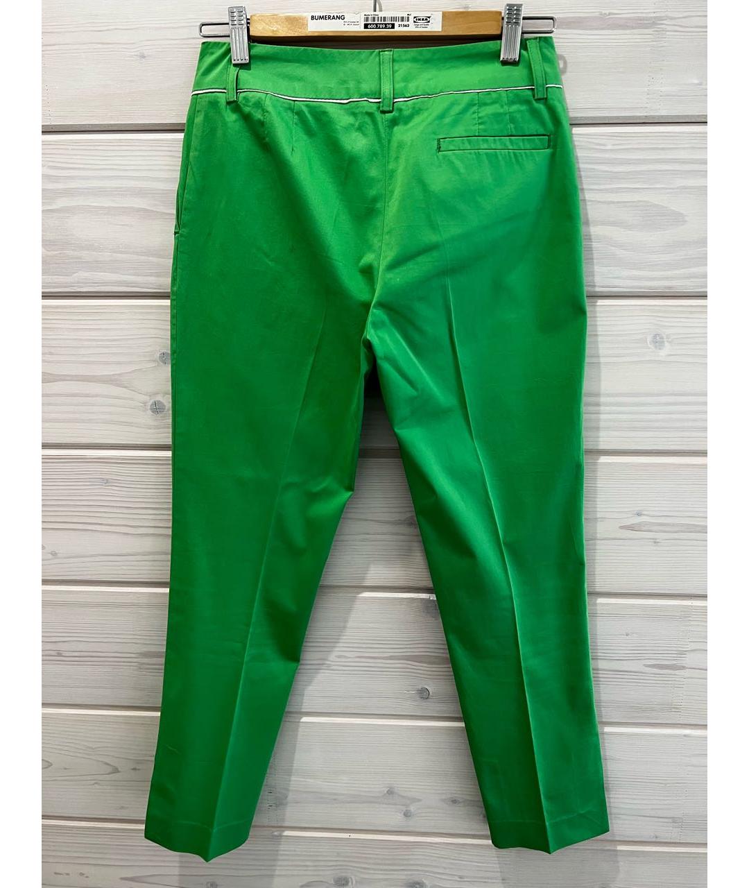 CAVALLI CLASS Зеленые хлопковые прямые брюки, фото 2
