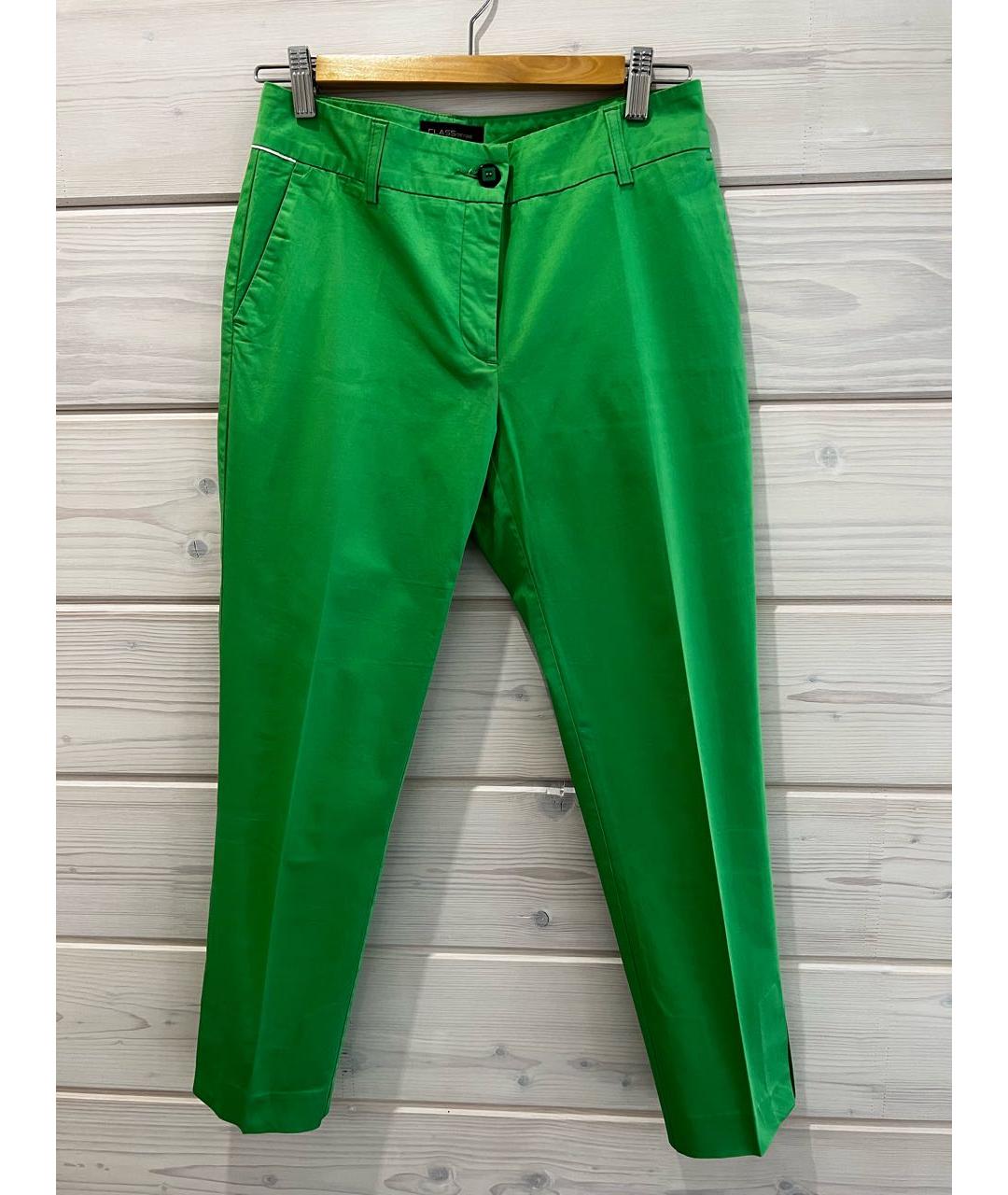 CAVALLI CLASS Зеленые хлопковые прямые брюки, фото 9