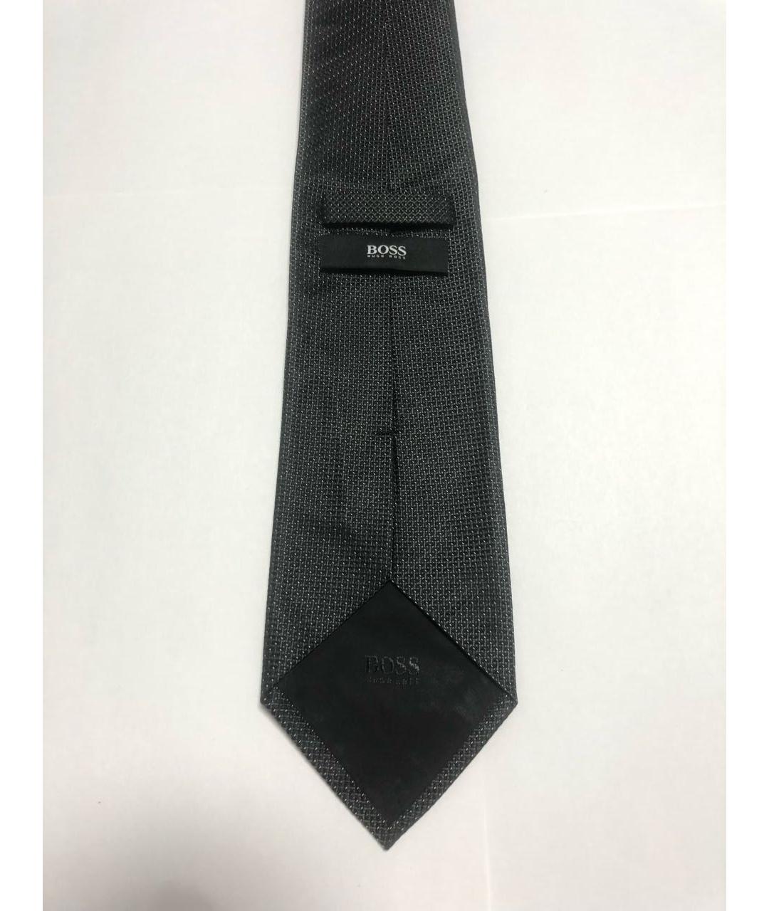 HUGO BOSS Черный шелковый галстук, фото 2