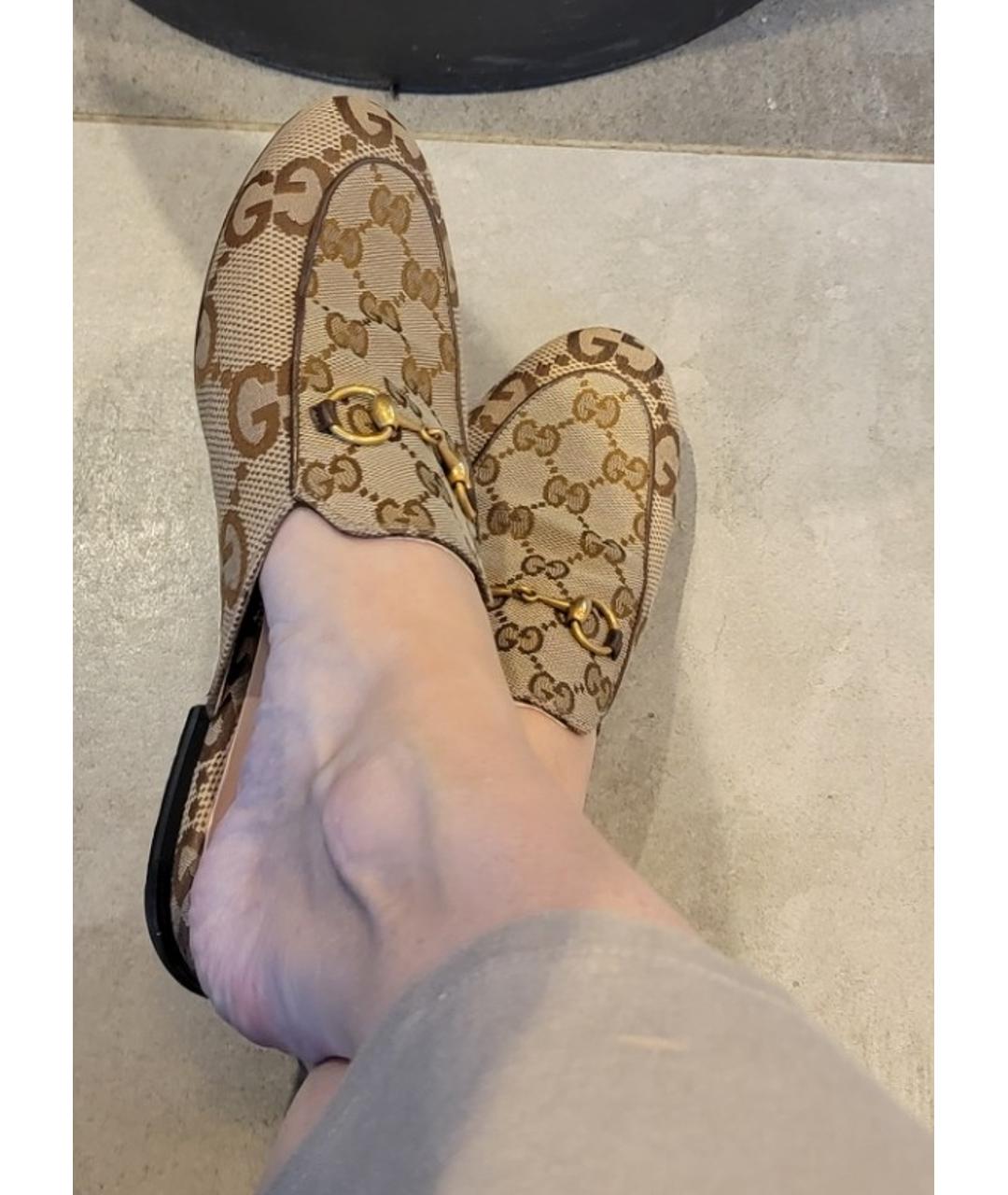 GUCCI Бежевые кожаные мюли, фото 6