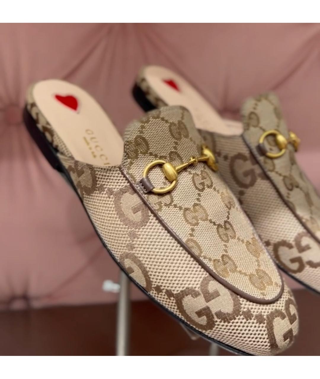 GUCCI Бежевые кожаные мюли, фото 3