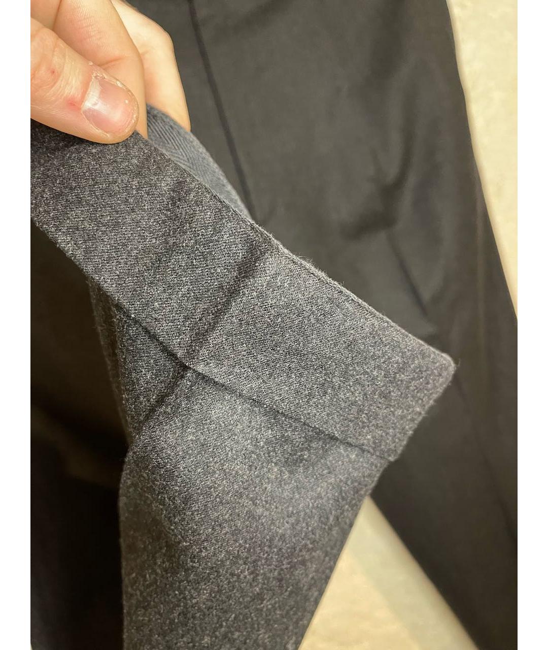 BRIONI Серые шерстяные классические брюки, фото 3