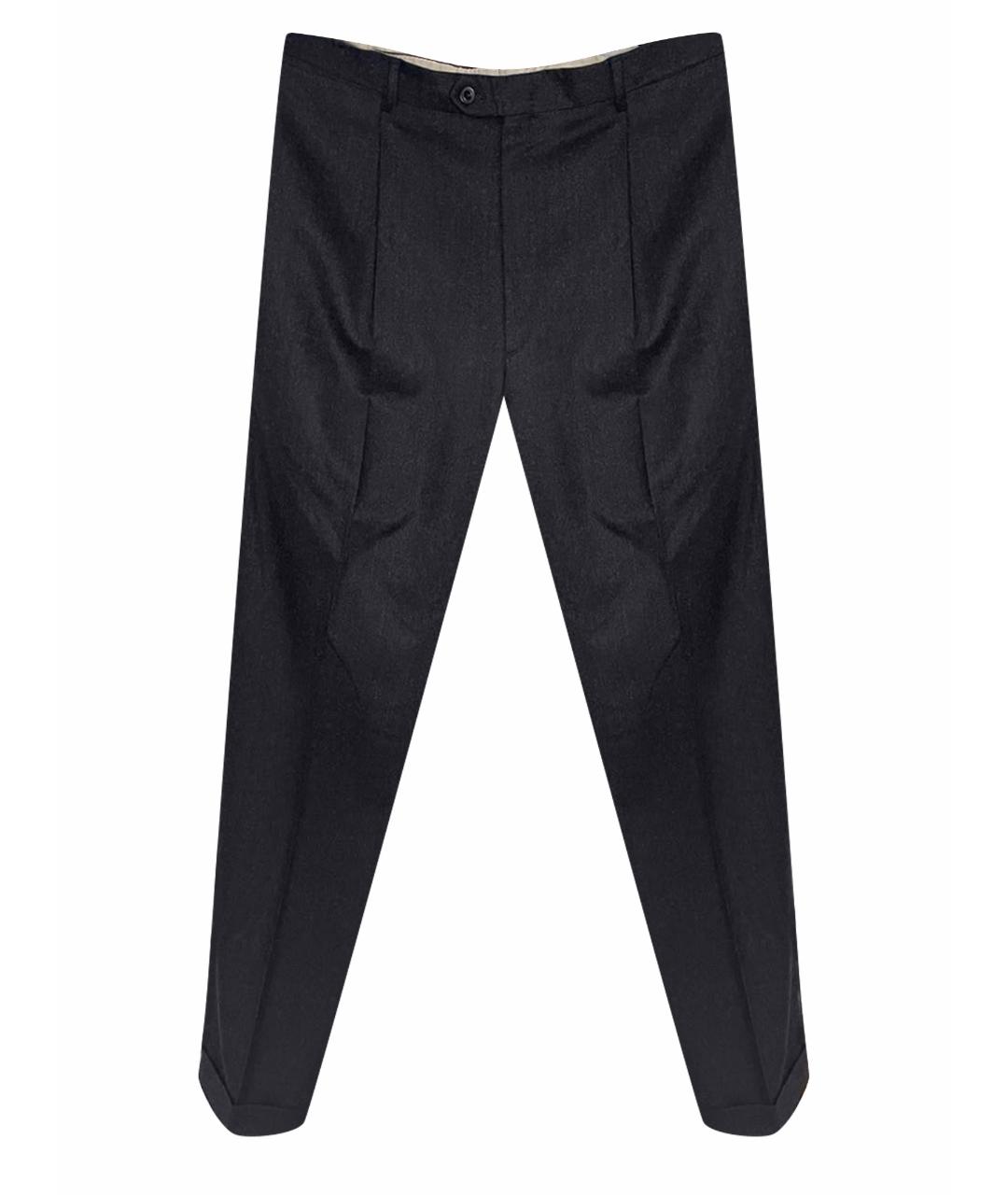 BRIONI Серые шерстяные классические брюки, фото 1