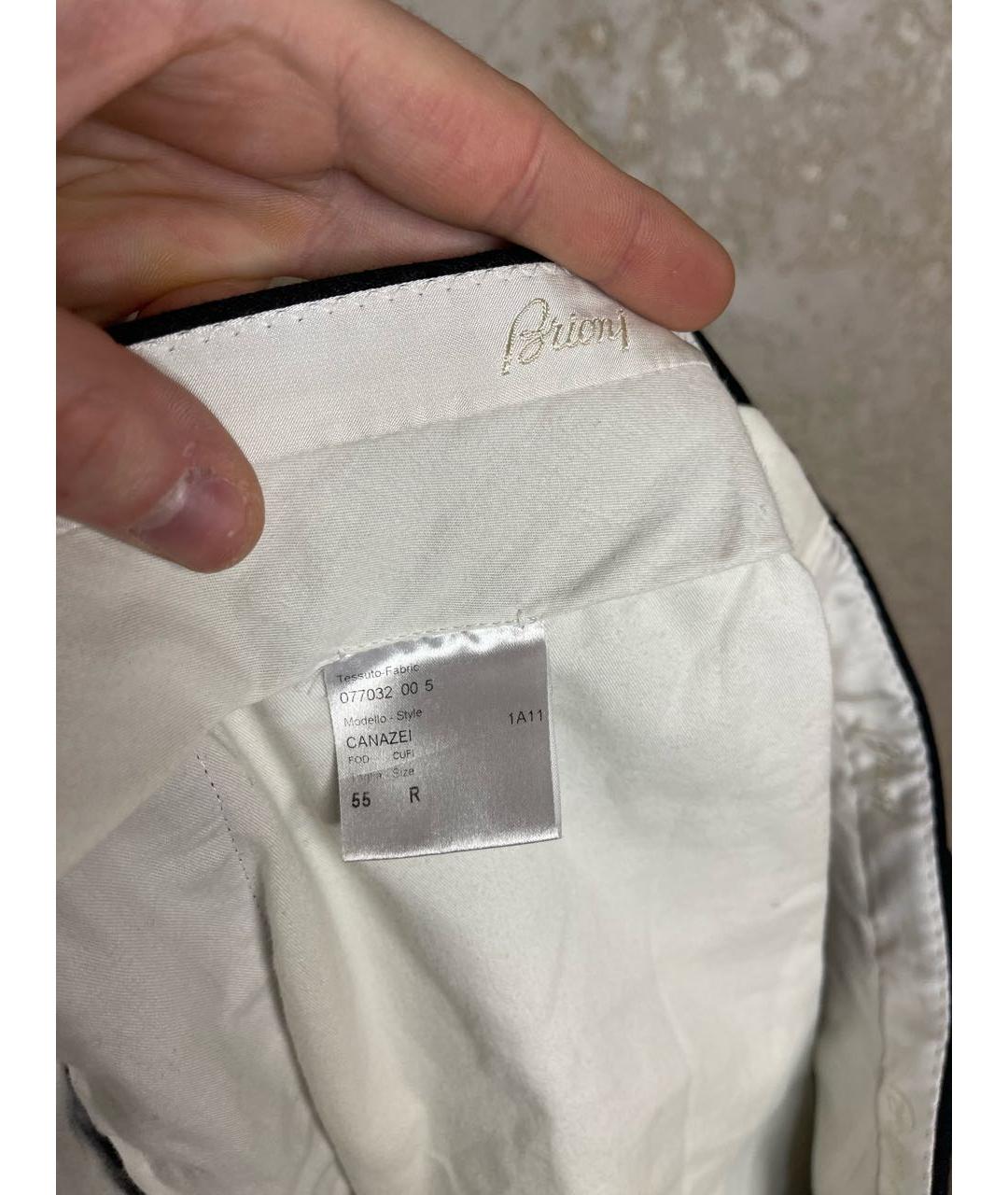 BRIONI Серые шерстяные классические брюки, фото 4